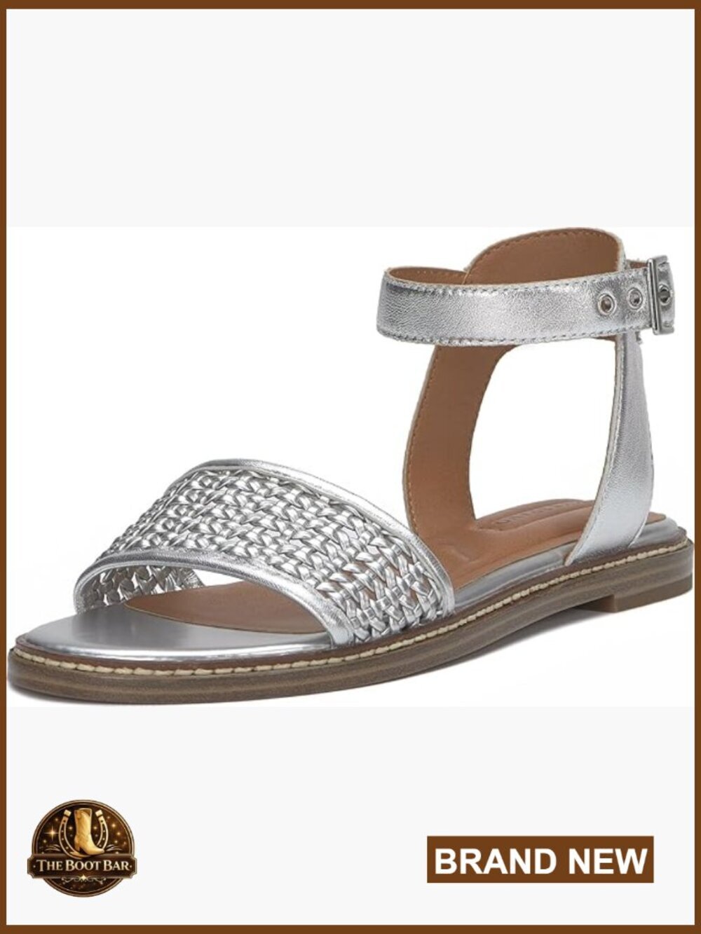Strappy Flat Sandals with Adjustable Ankle Buckle - Women's
